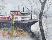 „Altes Binnenschiff“, 50 x 60 cm