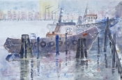 Schlepper im Hafen“, 50 x 70 cm