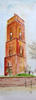 Alter Leuchtturm Borkum | Aquarell 60 x 30 cm